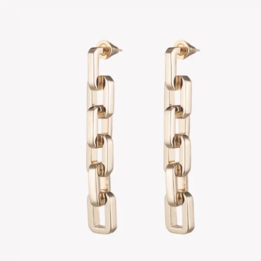 EDDIE BORGO Supra Chain Chunky Link 12K Gold Vermeil Earrings With Dust Bag